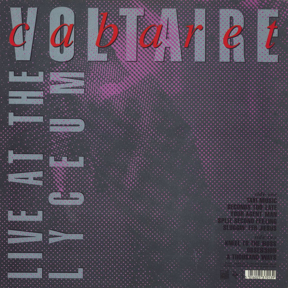 Cabaret Voltaire Live At The Lyceum UK vinyl LP album (LP record) 5016025370139