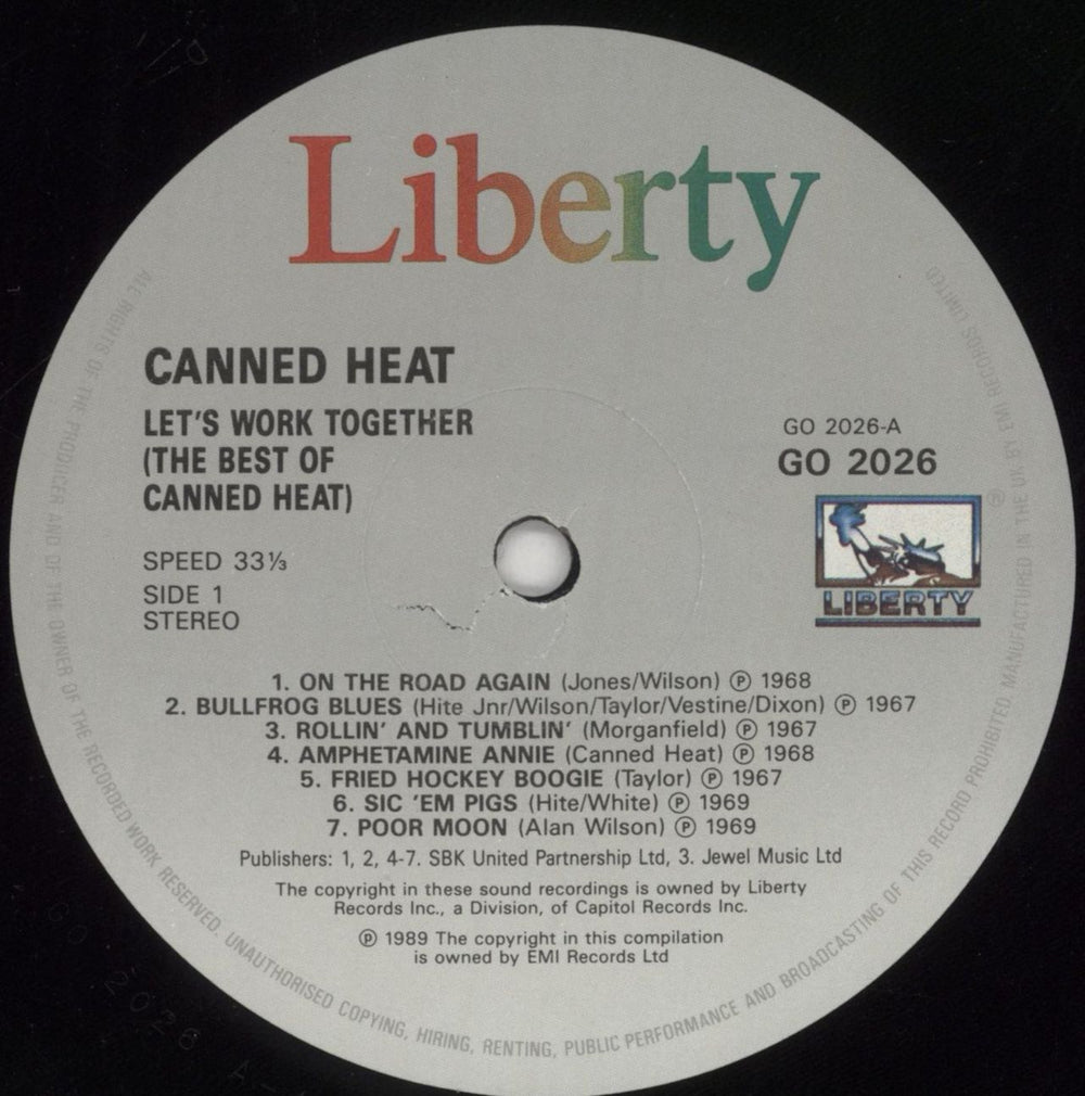 Canned Heat Let's Work Together - The Best Of Canned Heat UK vinyl LP album (LP record) CNHLPLE495322