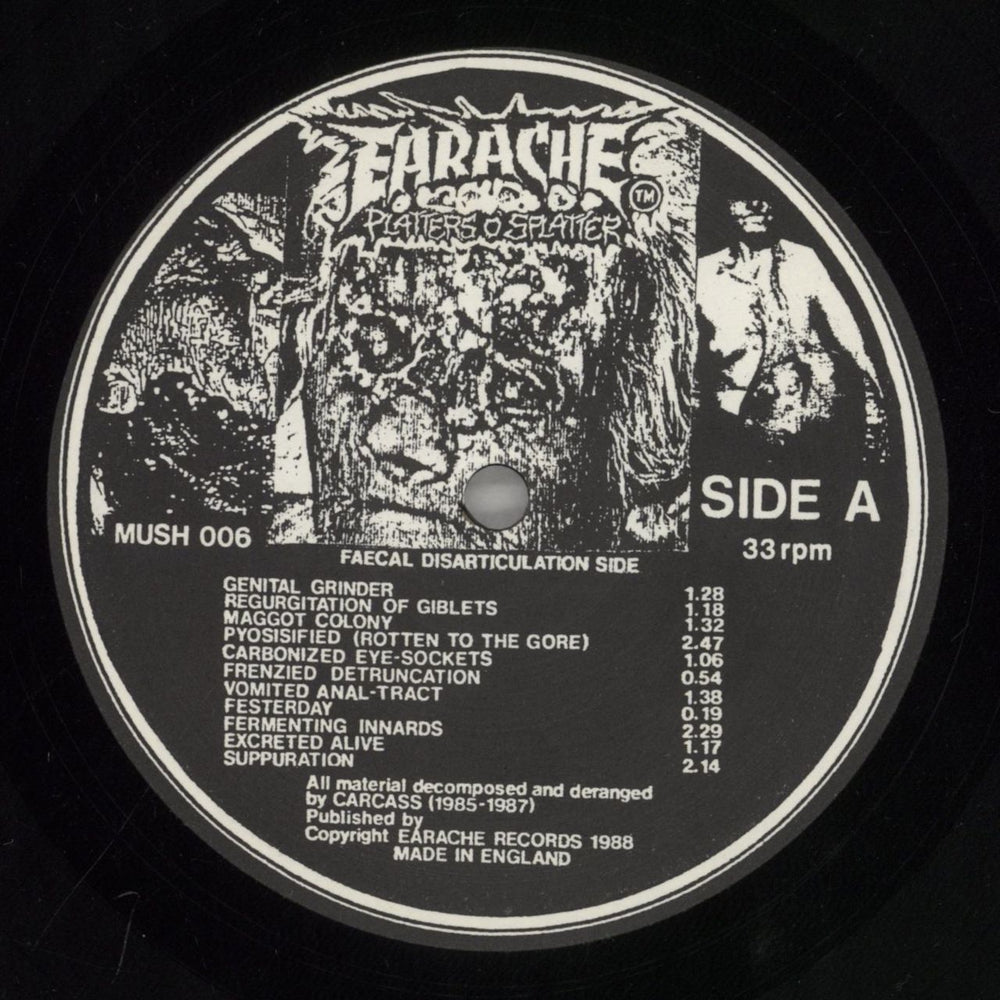 Carcass Reek Of Putrefaction - EX UK vinyl LP album (LP record) CU5LPRE581722