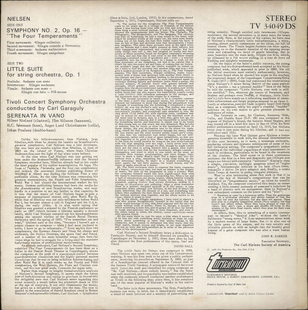 Carl Nielsen Symphony No. 2 - "The Four Temperaments" / Little Suite For String Orchestra / Serenata In Vano UK vinyl LP album (LP record)