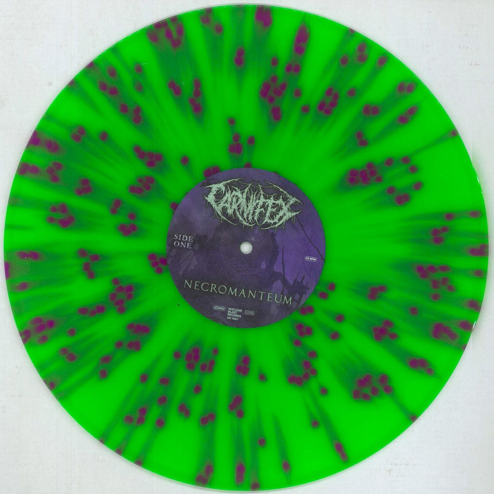 Carnifex Necromanteum - Neon Green with Purple Splatter Vinyl UK vinyl LP album (LP record) 6MVLPNE849177
