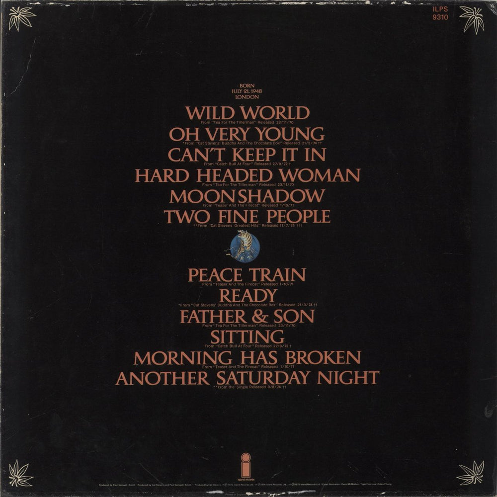 Cat Stevens Greatest Hits - 1st + Poster UK vinyl LP album (LP record)