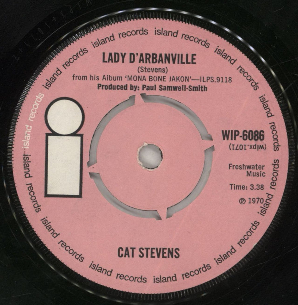 Cat Stevens Lady D'Arbanville - P/S UK 7" vinyl single (7 inch record / 45) CTV07LA441336