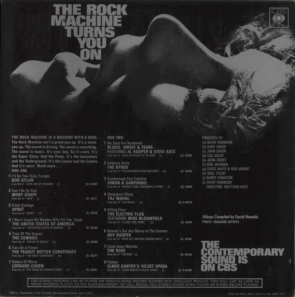 CBS Records The Rock Machine Turns You On UK vinyl LP album (LP record)
