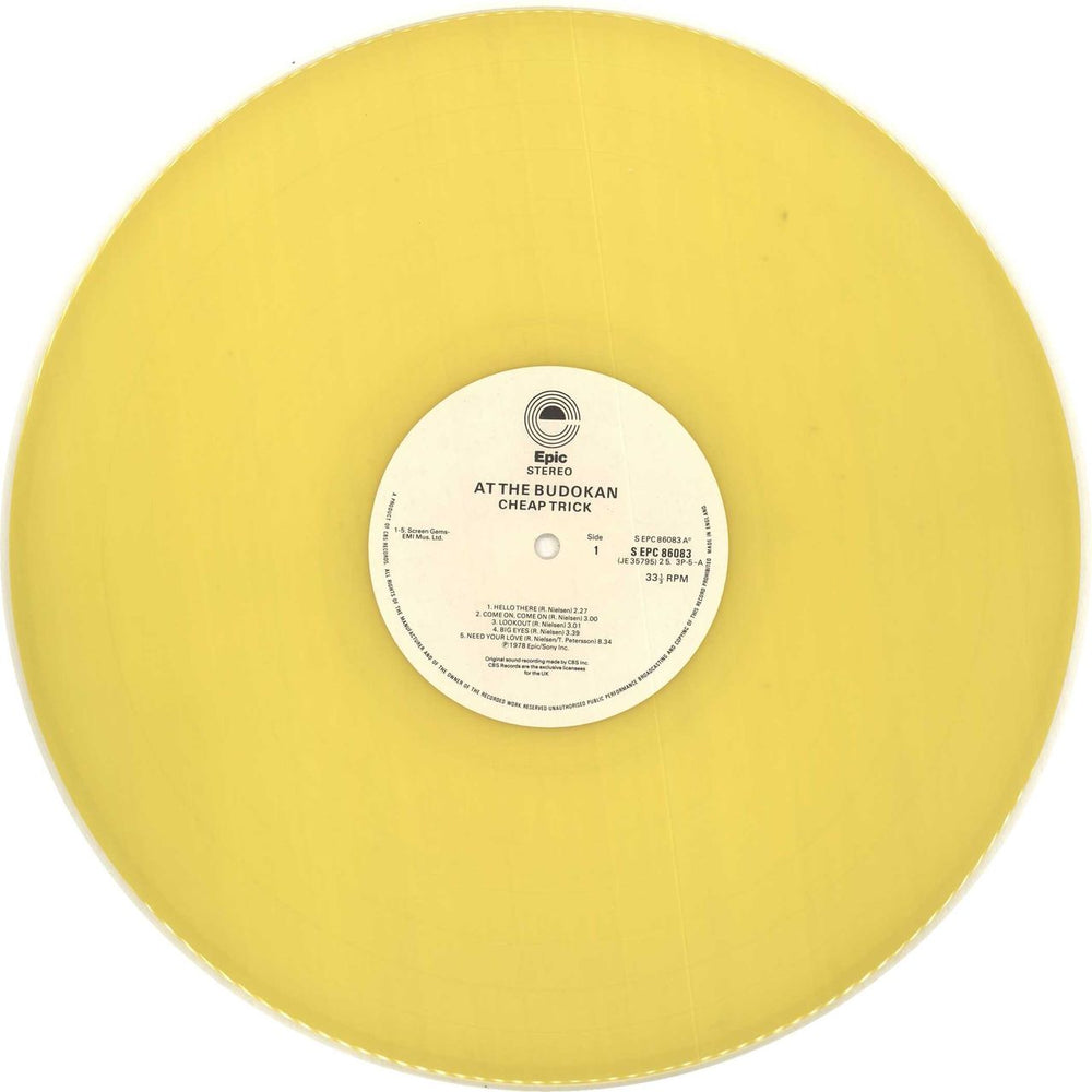 Cheap Trick At The Budokan - Yellow Vinyl + Booklet UK vinyl LP album (LP record) CHPLPAT702388