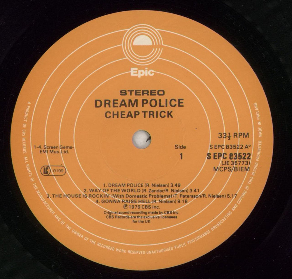 Cheap Trick Dream Police UK vinyl LP album (LP record) CHPLPDR216826