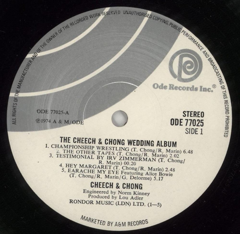 Cheech & Chong Cheech & Chong's Wedding Album UK vinyl LP album (LP record) ONGLPCH433026