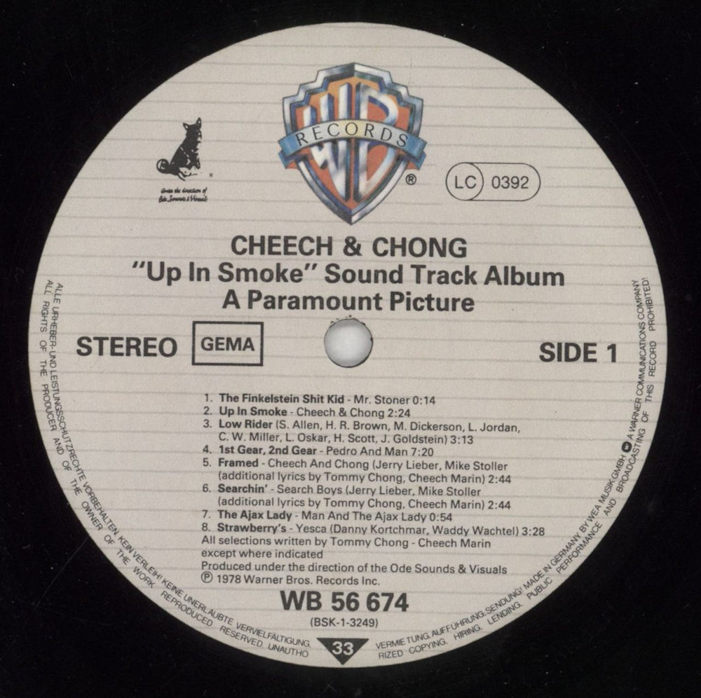 Cheech & Chong Up In Smoke German vinyl LP album (LP record) ONGLPUP852389