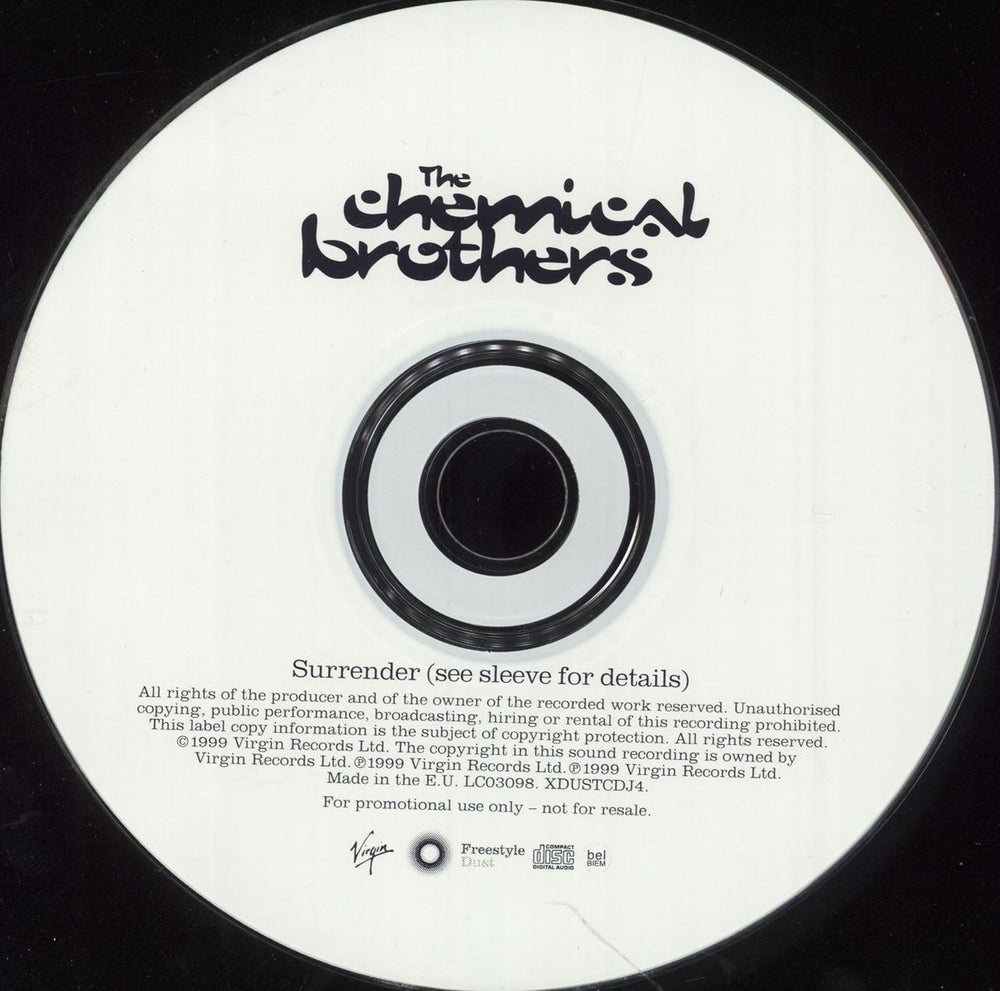 Chemical Brothers Surrender UK Promo CD album (CDLP) CCBCDSU142820