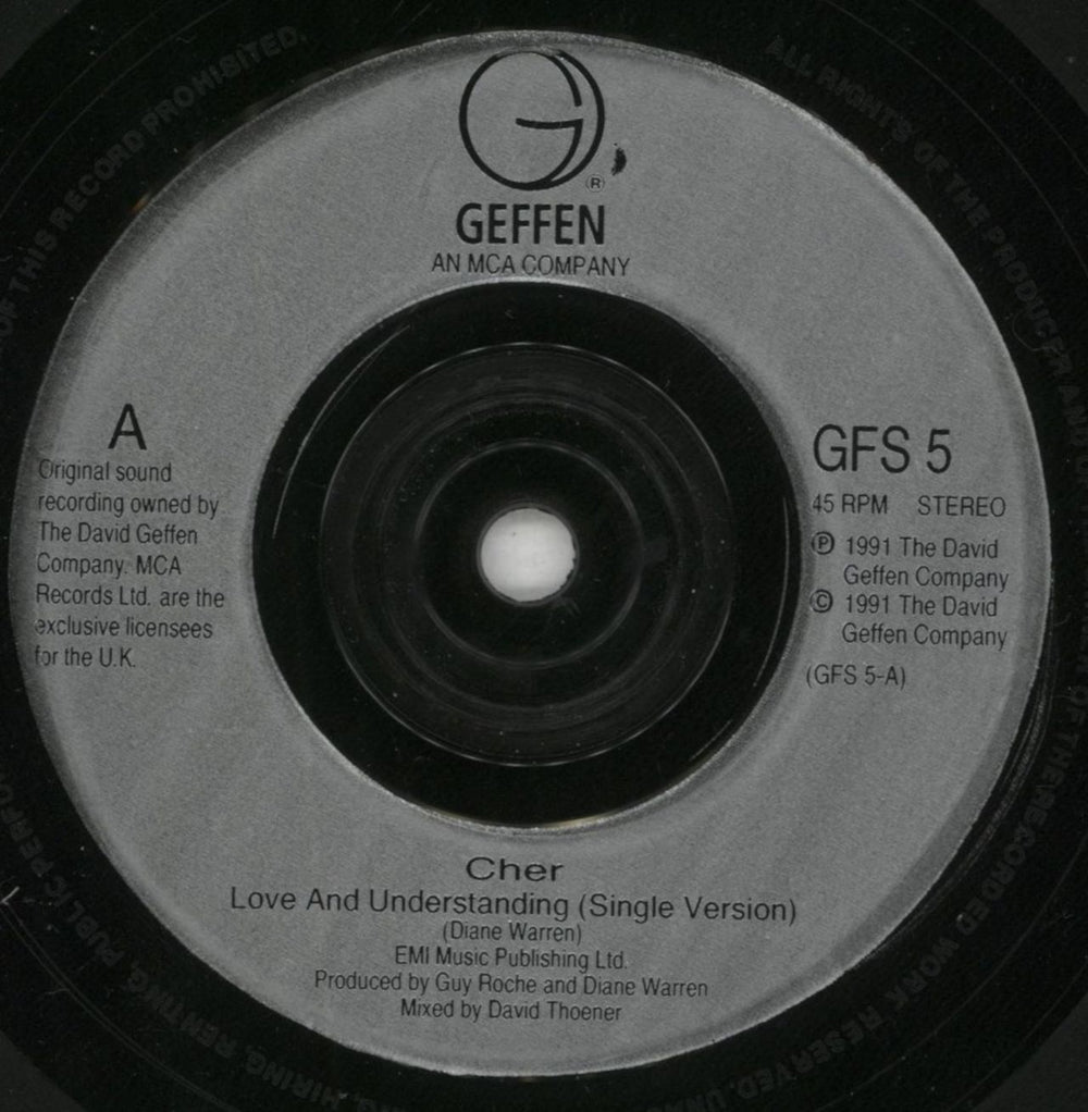 Cher Love And Understanding UK 7" vinyl single (7 inch record / 45) CHE07LO40645