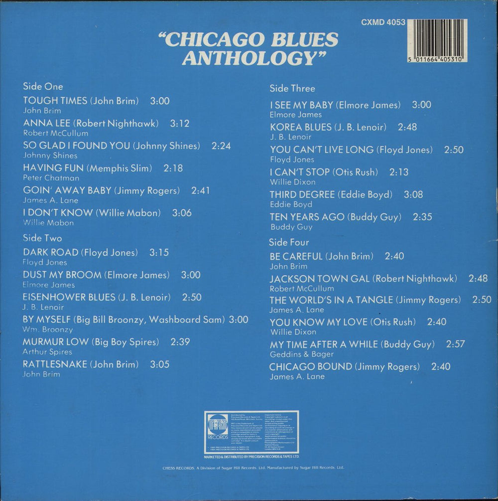Chess Records Chicago Blues Anthology - Chess Masters UK 2-LP vinyl record set (Double LP Album) 5011664405310