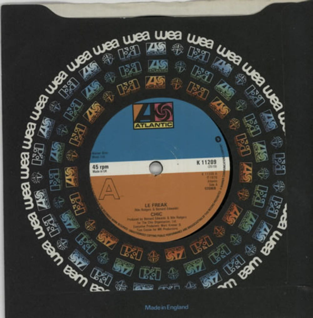 Chic Le Freak - Blue & Orange Label UK 7" vinyl single (7 inch record / 45) K11209