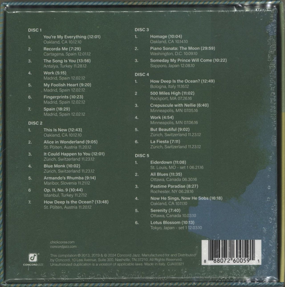 Chick Corea Trilogy: Deluxe Edition - Sealed Italian 5-CD album set 888072600591