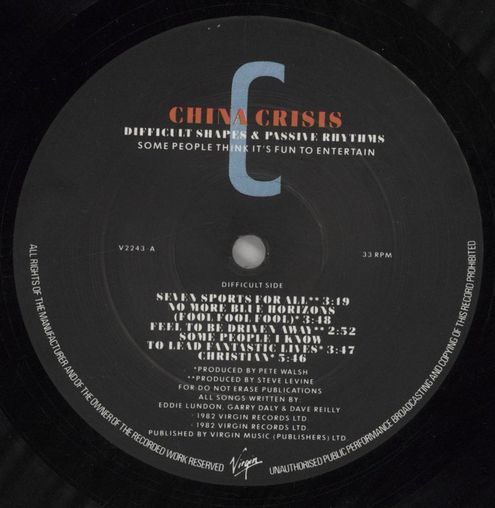 China Crisis Difficult Shapes & Passive Rhythms - Stickered - EX UK vinyl LP album (LP record) CHNLPDI858733