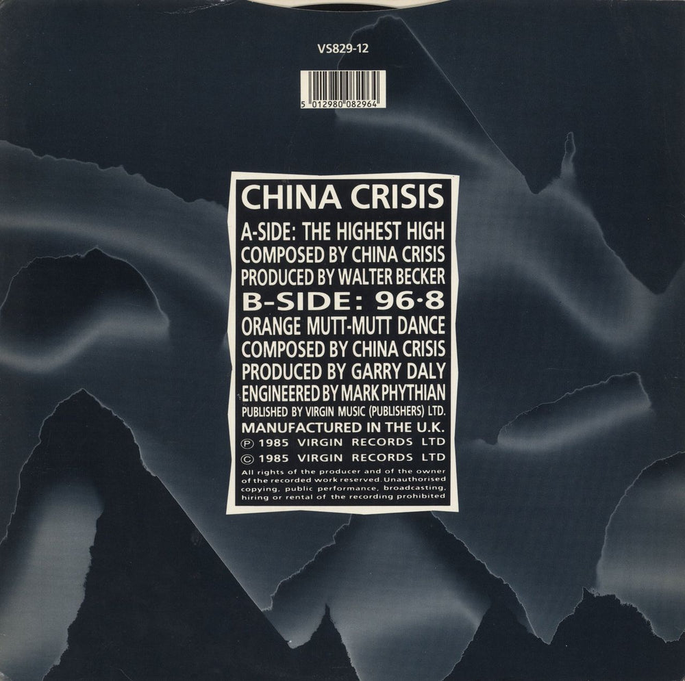 China Crisis The Highest High UK 12" vinyl single (12 inch record / Maxi-single) 5012980082964