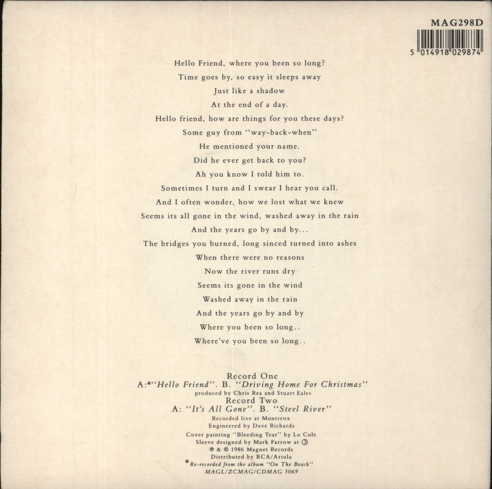 Chris Rea Hello Friend - Double Pack UK 7" vinyl single (7 inch record / 45)