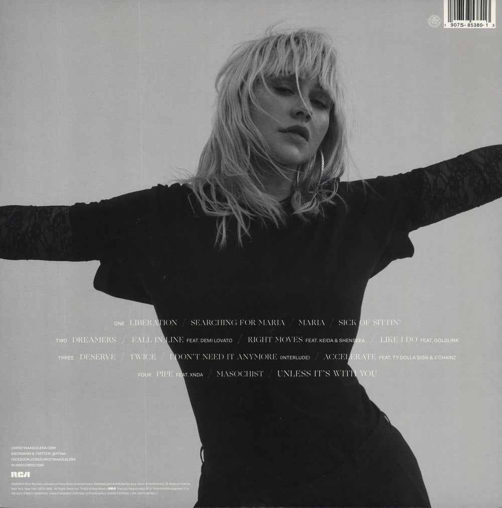 Christina Aguilera Liberation + Insert US 2-LP vinyl record set (Double LP Album) 190758538013