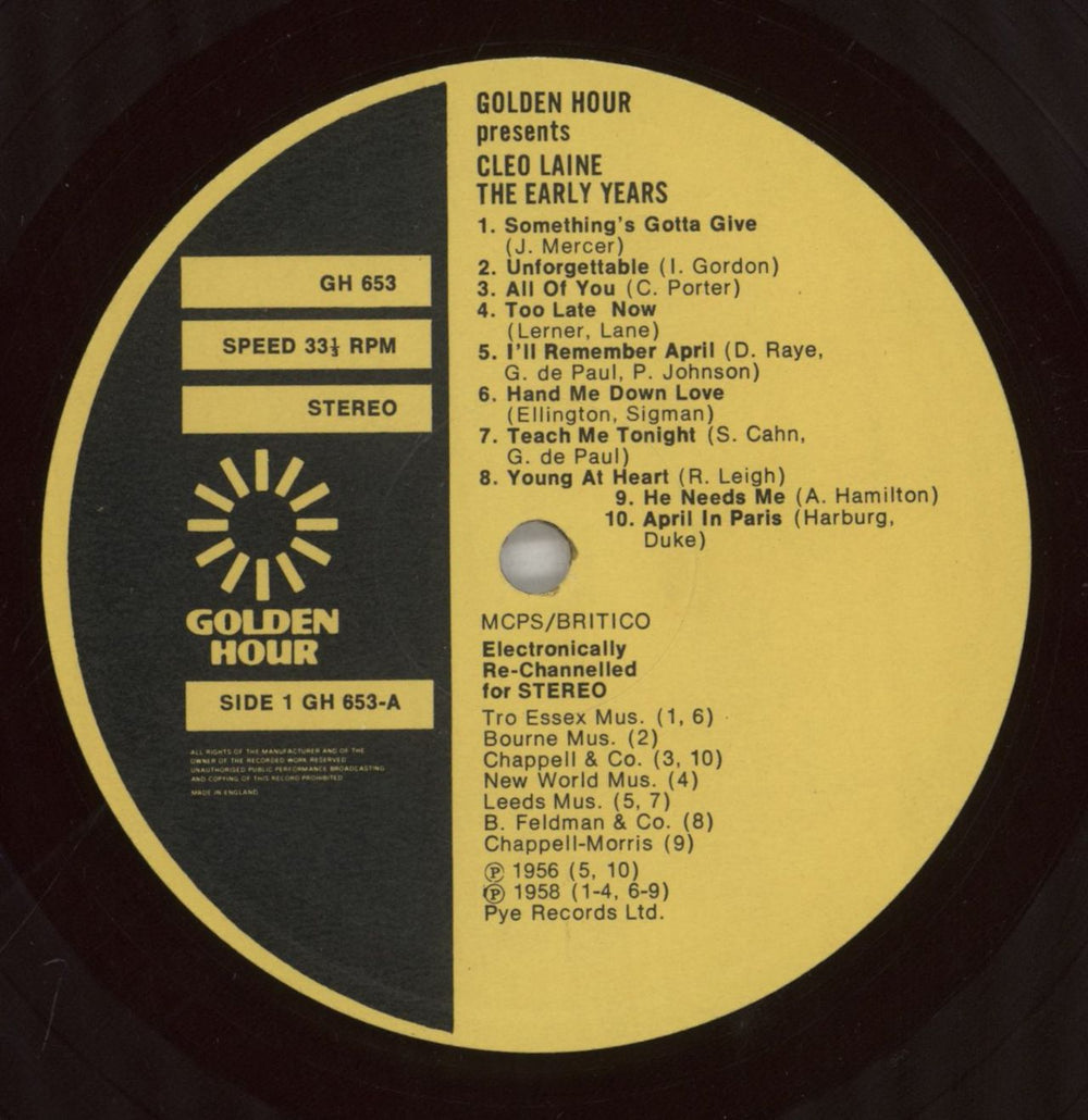 Cleo Laine & John Dankworth The Early Years UK vinyl LP album (LP record) L&DLPTH512857