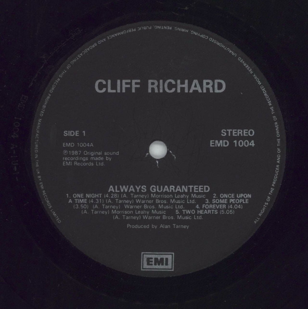 Cliff Richard Always Guaranteed UK vinyl LP album (LP record) RICLPAL290163