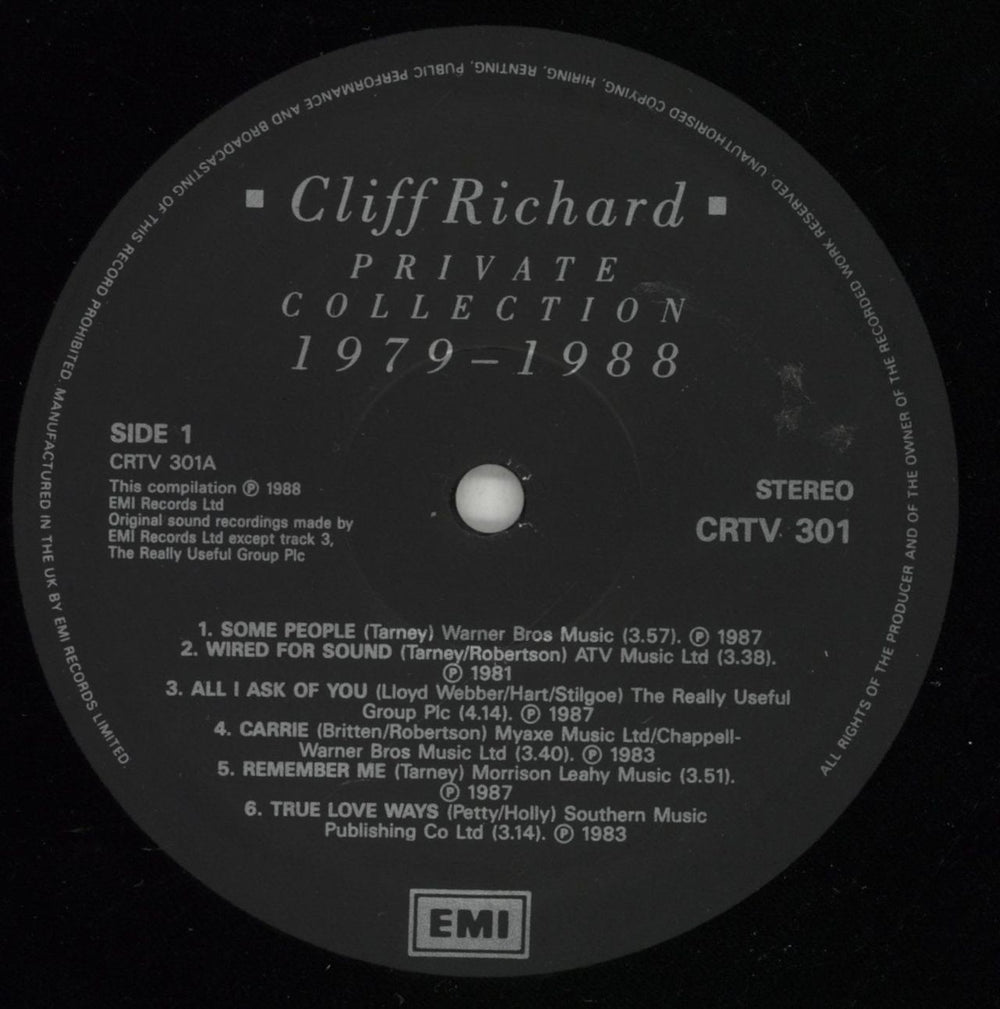 Cliff Richard Private Collection + Merch Insert UK 2-LP vinyl record set (Double LP Album) RIC2LPR34398