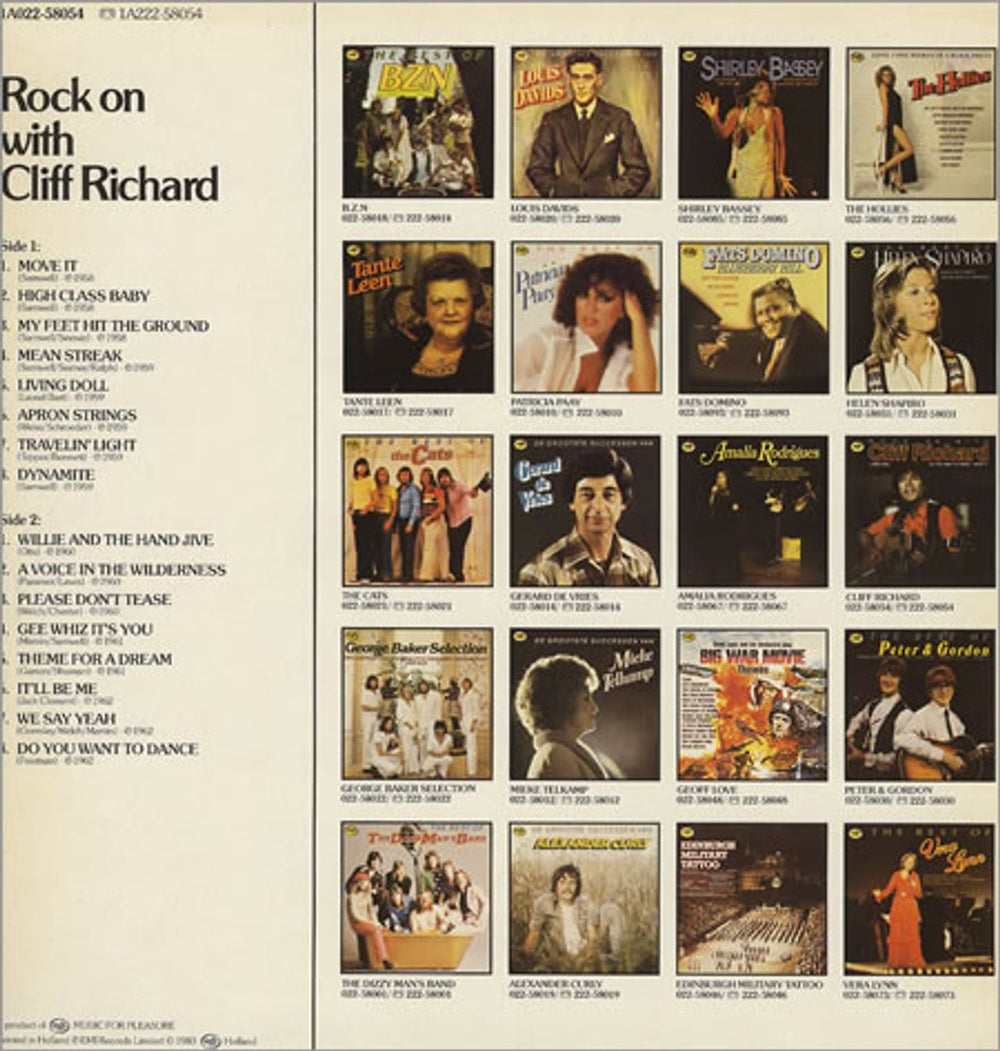 Cliff Richard Rock On With Cliff Richard Dutch vinyl LP album (LP record) RICLPRO227608