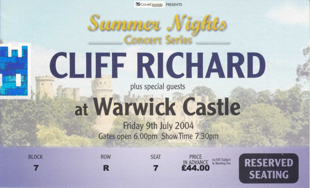 Cliff Richard Summer Nights + Ticket Stub UK tour programme RICTRSU663429