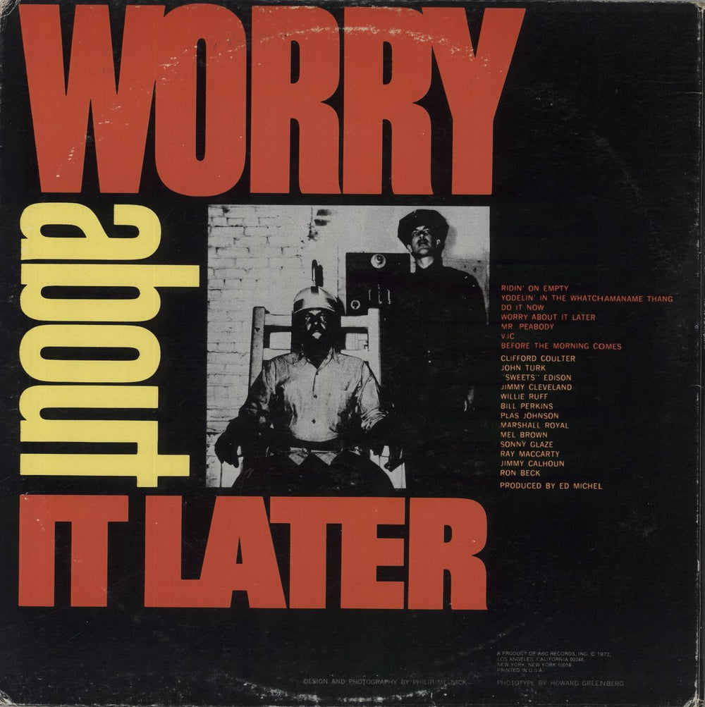 Clifford Coulter Do It Now, Worry 'Bout It Later US vinyl LP album (LP record)