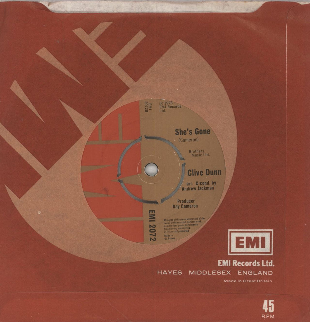 Clive Dunn Our Song - Factory Sample UK Promo 7" vinyl single (7 inch record / 45)
