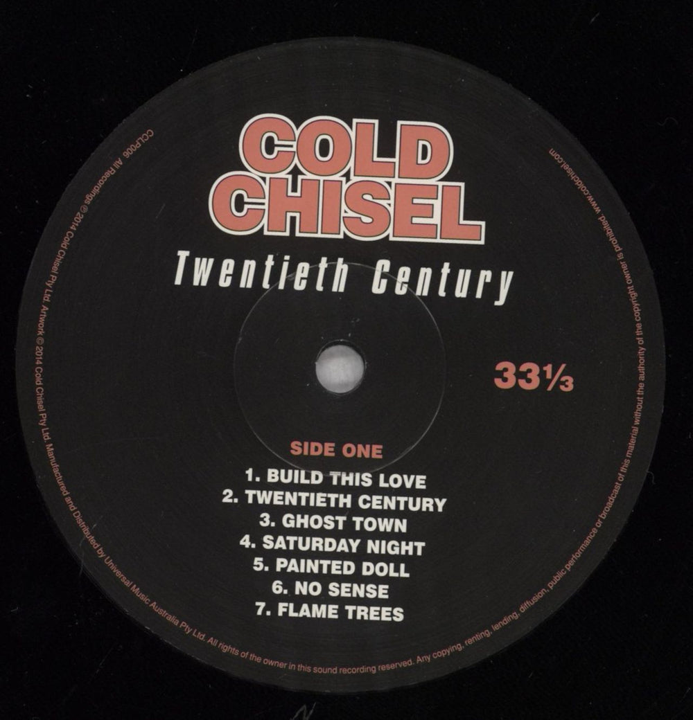 Cold Chisel Twentieth Century: Remastered - 180 Gram Vinyl Australian vinyl LP album (LP record) C-CLPTW841325