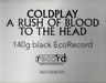 Coldplay A Rush Of Blood To The Head - 140 Gram Black Eco-Record - Sealed UK vinyl LP album (LP record) DPYLPAR850909