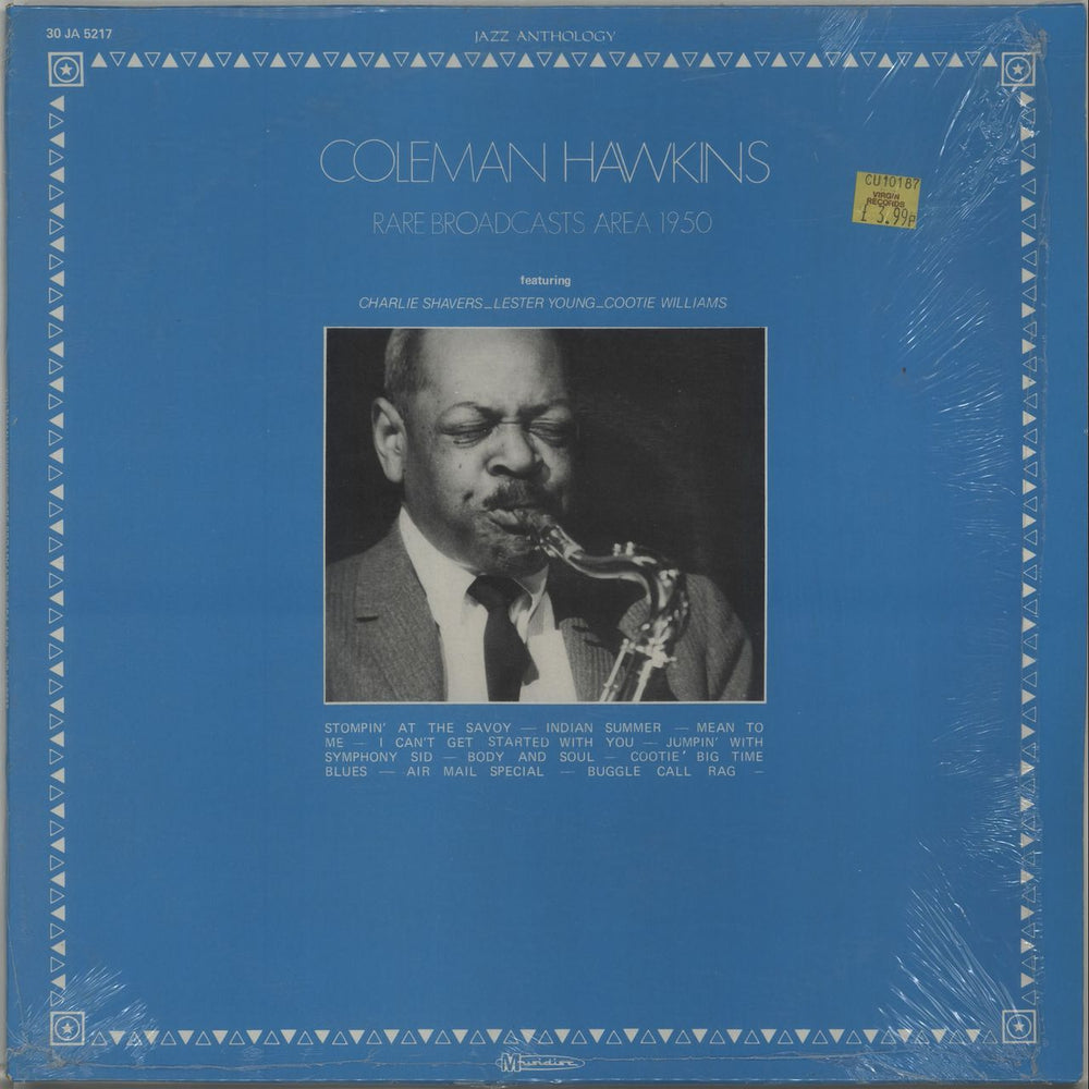 Coleman Hawkins Rare Broadcasts Area 1950 French vinyl LP album (LP record) 30JA5217