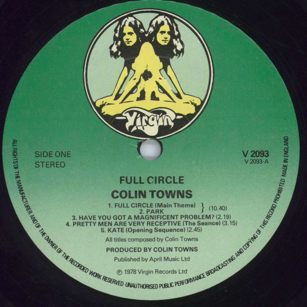 Colin Towns Full Circle UK vinyl LP album (LP record) CZ-LPFU539410