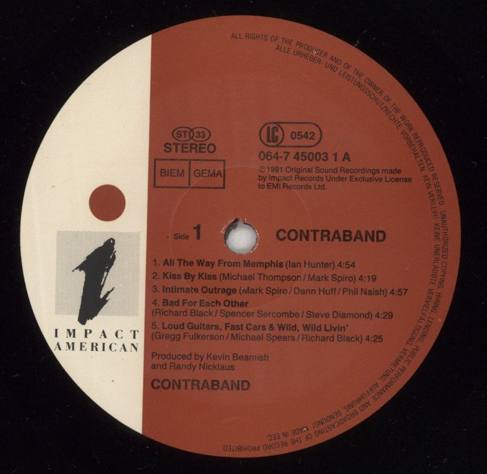 Contraband Contraband US vinyl LP album (LP record) 96ULPCO874593