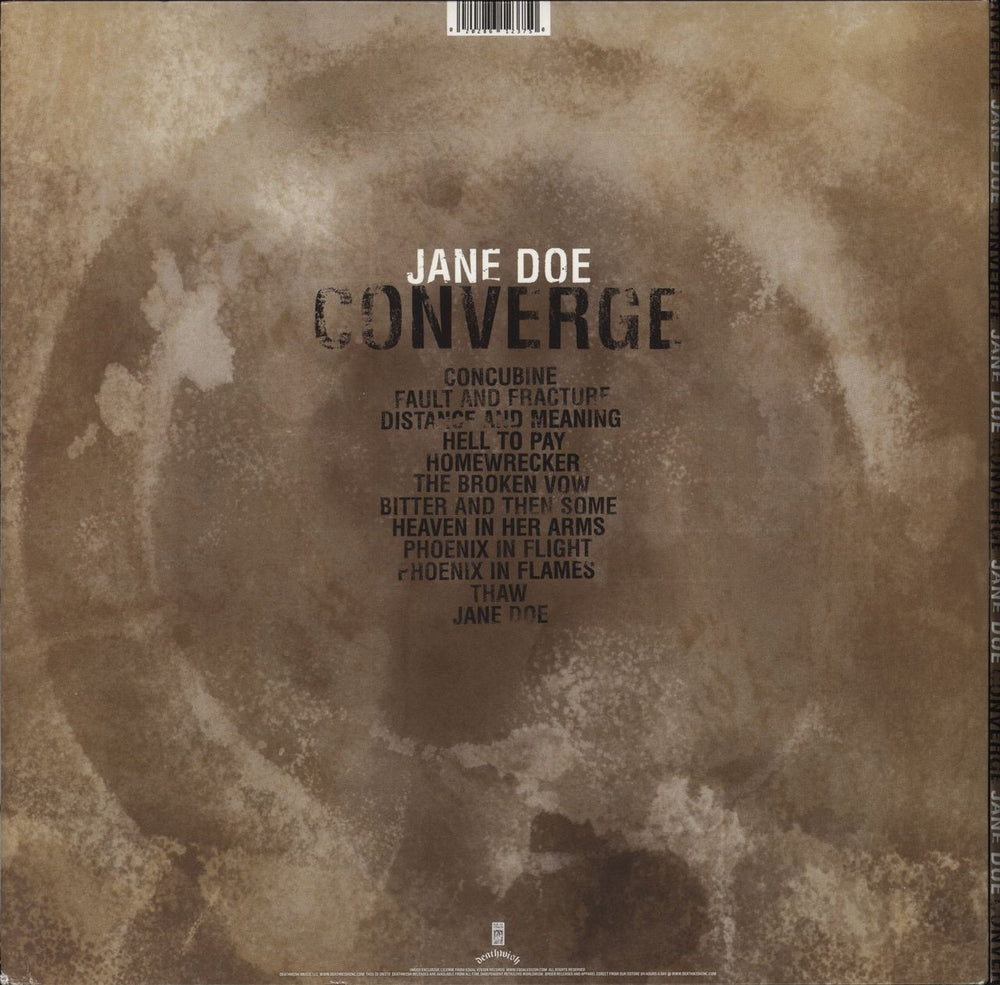 Converge Jane Doe - Clear w/ White Smoke US 2-LP vinyl record set (Double LP Album) 020286123750