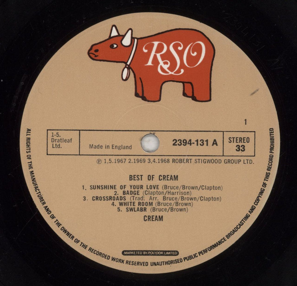 Cream Best Of Cream UK vinyl LP album (LP record) CRMLPBE354230