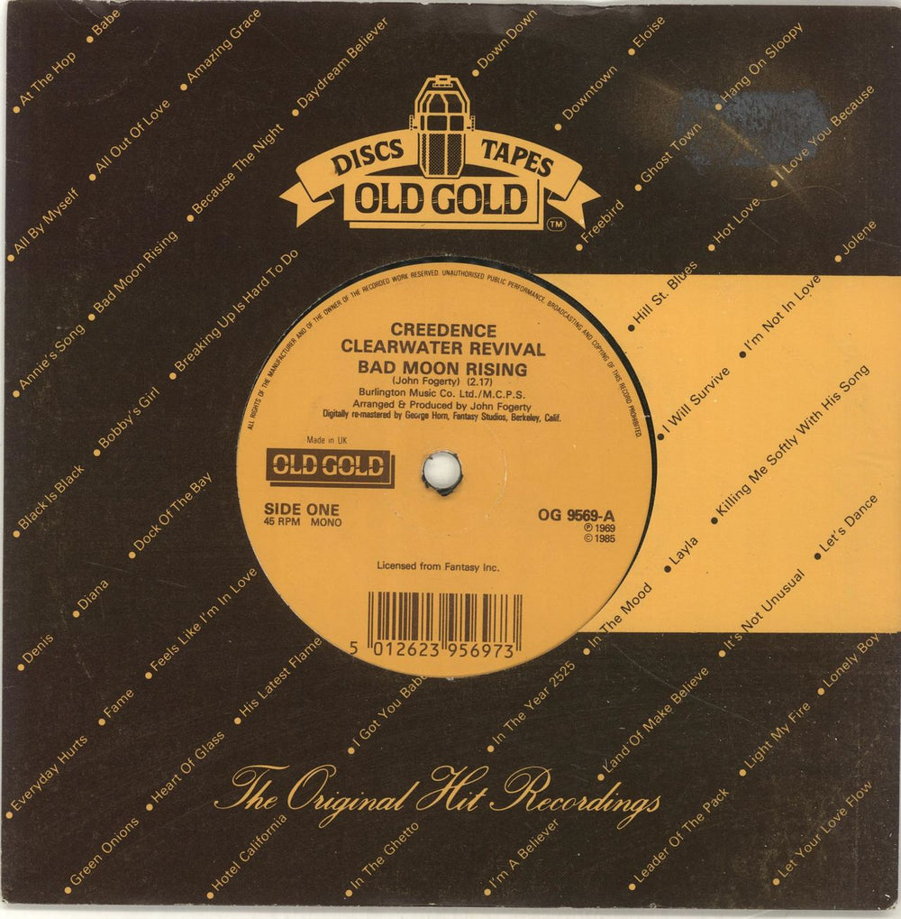 Creedence Clearwater Revival Bad Moon Rising UK 7" vinyl single (7 inch record / 45) OG9569