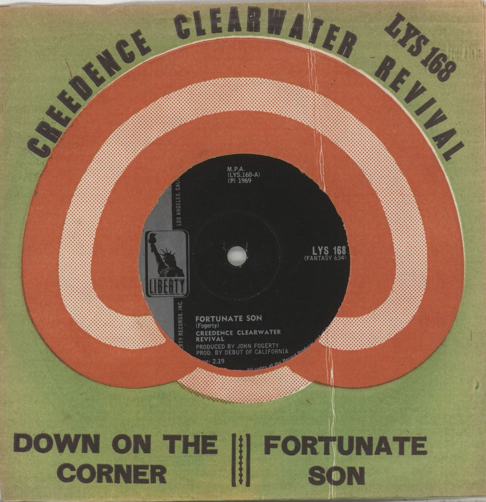 Creedence Clearwater Revival Fortunate Son US 7" vinyl single (7 inch record / 45) LYS168