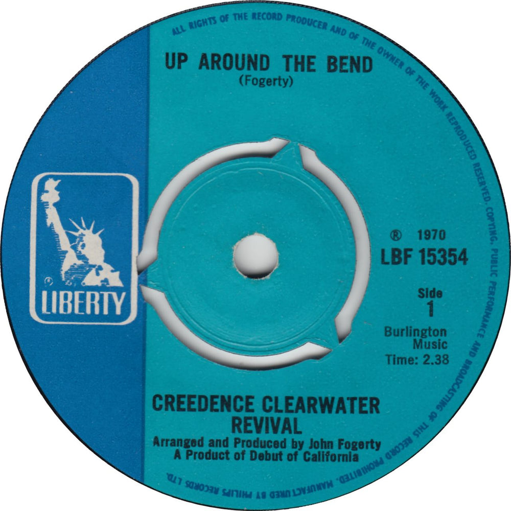 Creedence Clearwater Revival Up Around The Bend - 1st - 3 Prong + P/s UK 7" vinyl single (7 inch record / 45) CCL07UP876128