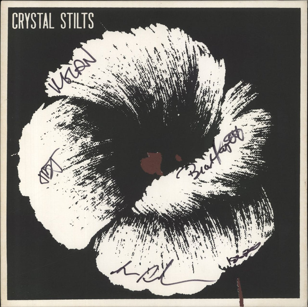 Crystal Stilts Alight Of Night - Red Vinyl - Autographed US vinyl LP album (LP record) SLR-84