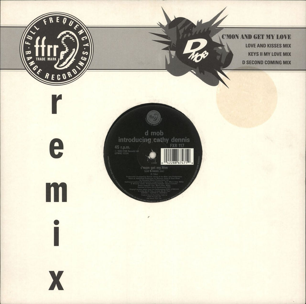 D Mob C'Mon And Get My Love (Remix) UK 12" vinyl single (12 inch record / Maxi-single) FXR117