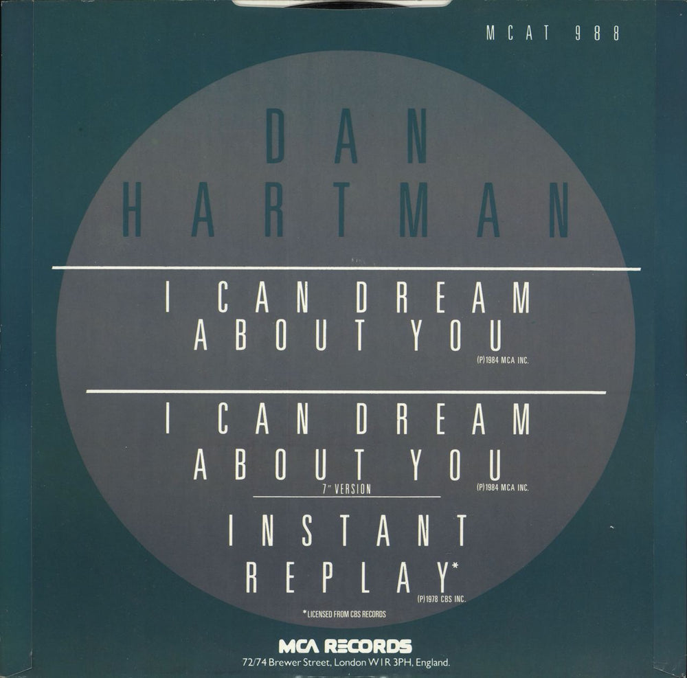 Dan Hartman I Can Dream About You UK 12" vinyl single (12 inch record / Maxi-single)