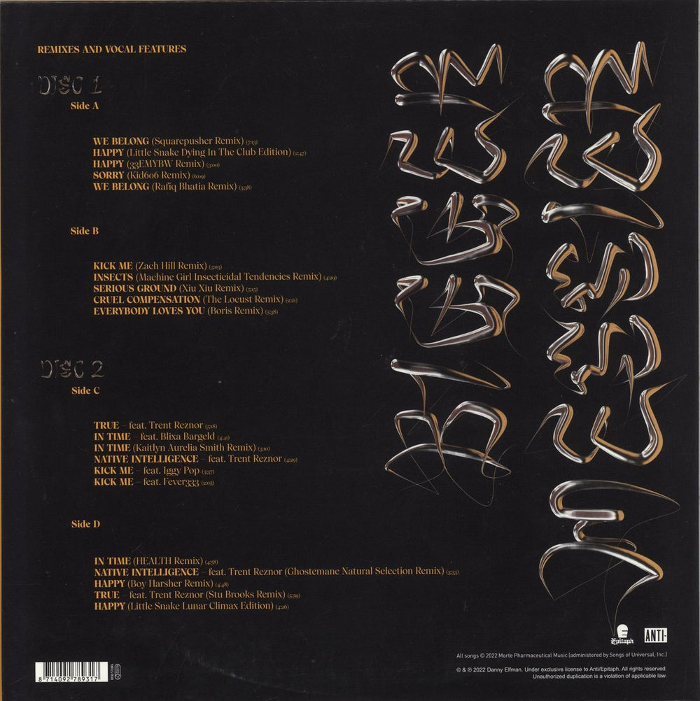 Danny Elfman Bigger. Messier. - Orange Vinyl and White Vinyl US 2-LP vinyl record set (Double LP Album) 8714092789317