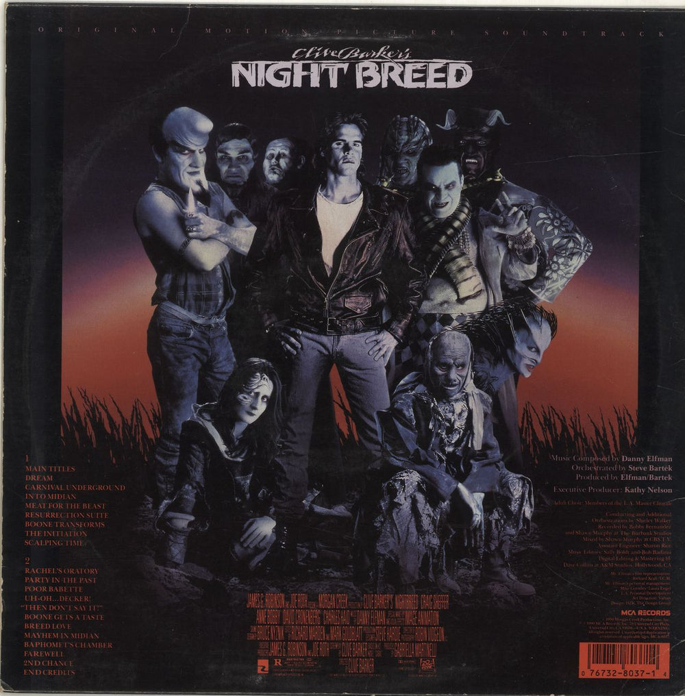 Danny Elfman Clive Barker's Nightbreed - EX US vinyl LP album (LP record) 076732803714