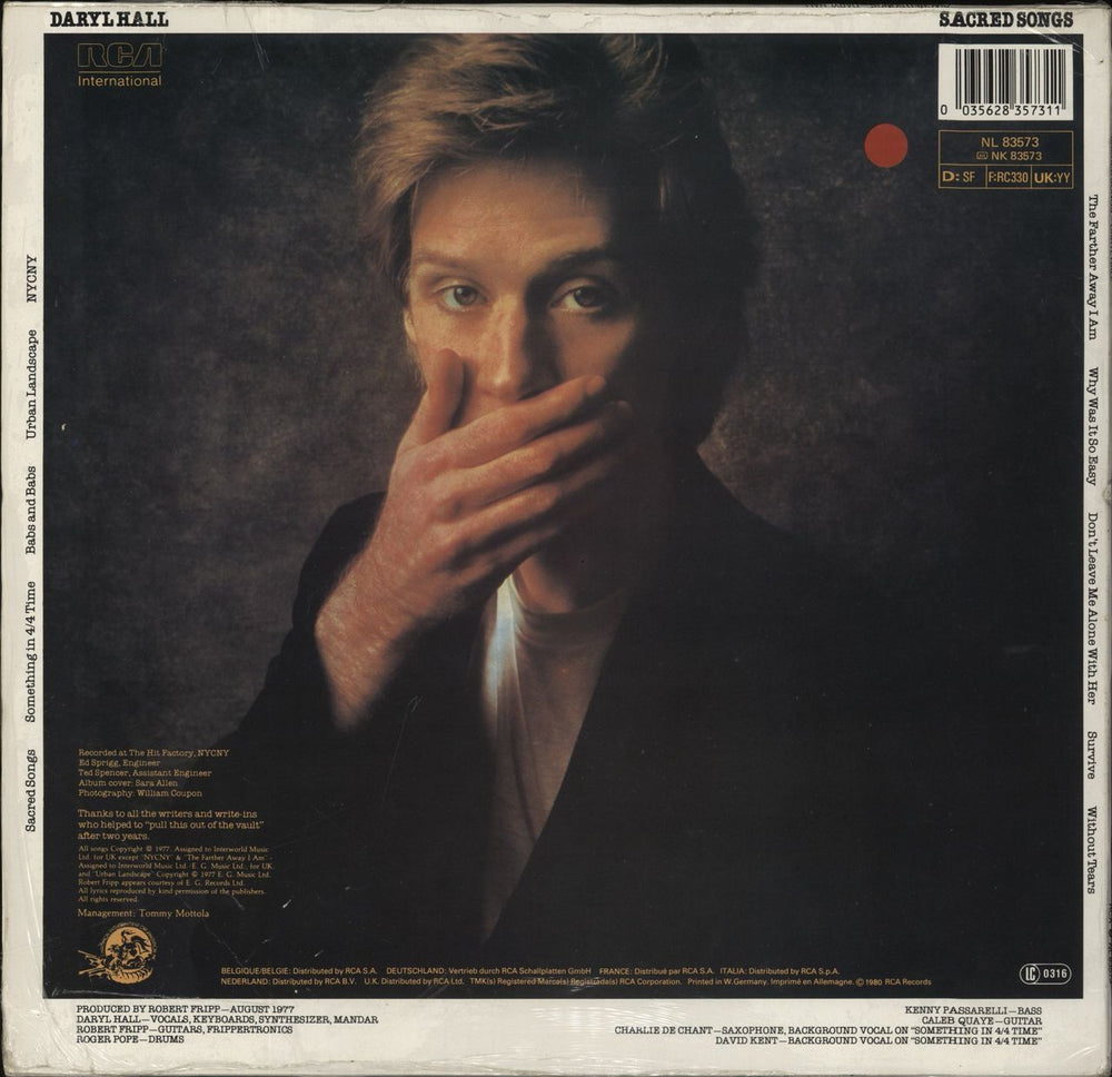 Daryl Hall Sacred Songs German vinyl LP album (LP record) 0035628357311