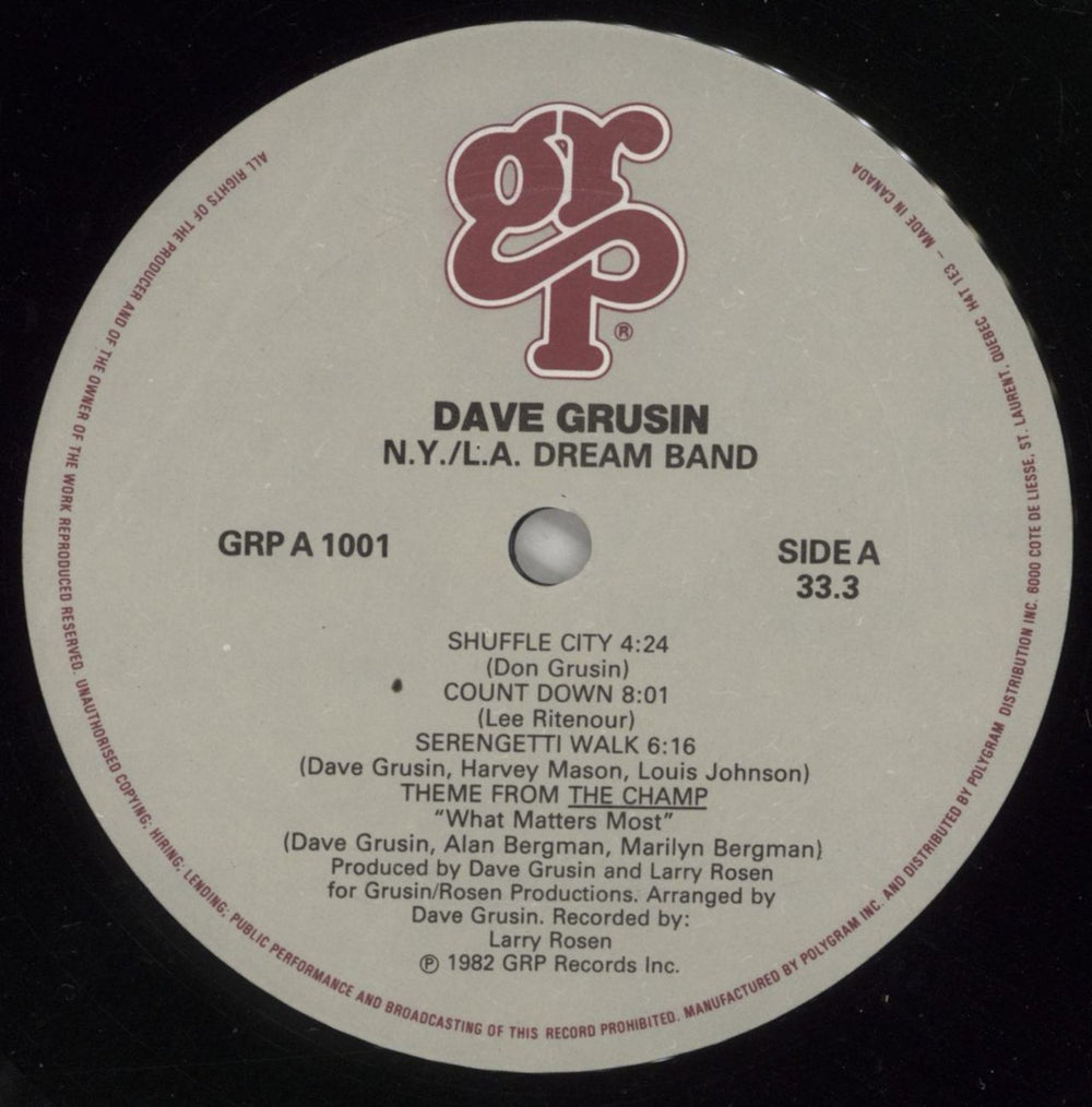 Dave Grusin Dave Grusin And The NY-LA Dream Band - Shrink US vinyl LP album (LP record) DGULPDA504539