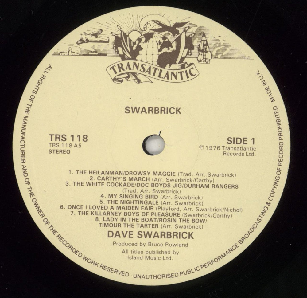 Dave Swarbrick Swarbrick UK vinyl LP album (LP record) DSBLPSW633968