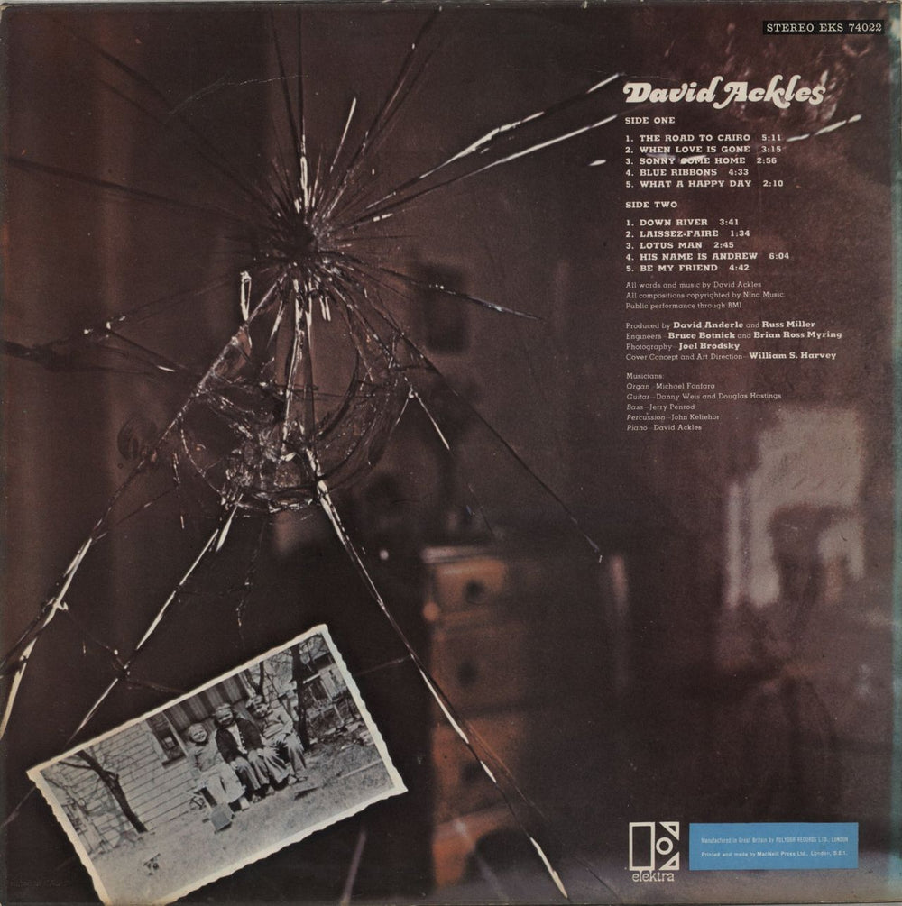David Ackles David Ackles UK vinyl LP album (LP record)