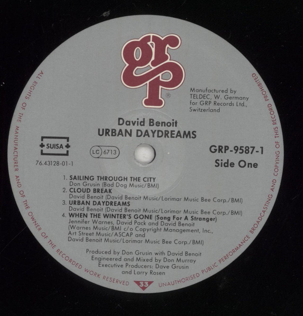 David Benoit Urban Daydreams US vinyl LP album (LP record) DBNLPUR855291