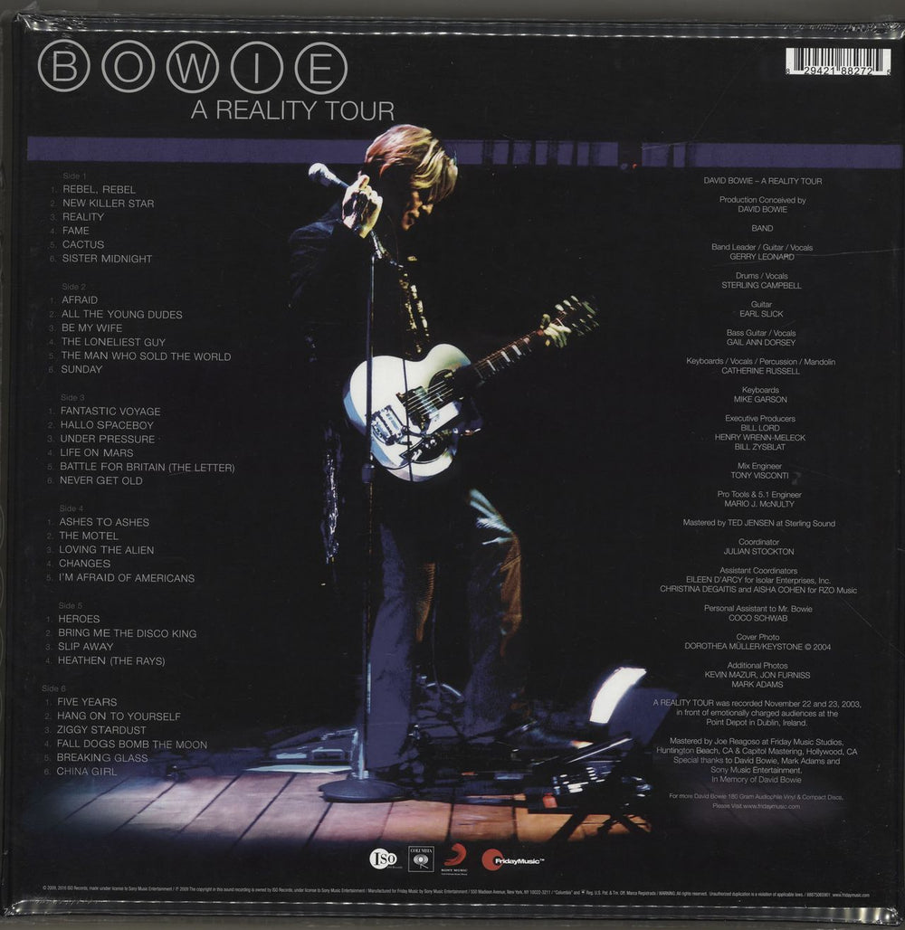 David Bowie A Reality Tour -  HQ-180 Blue - Sealed US Vinyl Box Set 829421882725