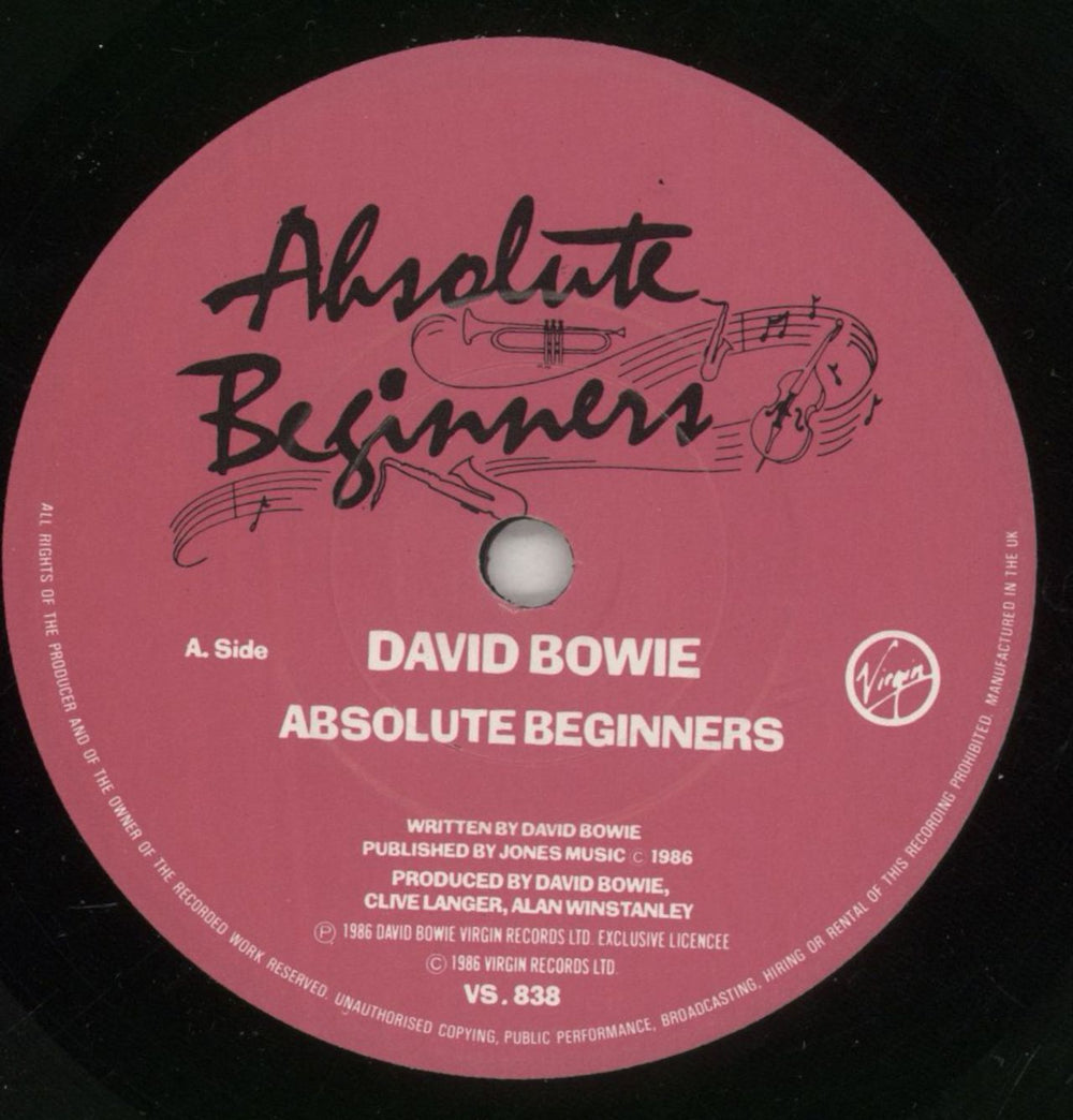 David Bowie Absolute Beginners UK 7" vinyl single (7 inch record / 45) BOW07AB582505